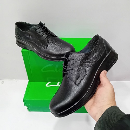 کفش چرم مردانه بندی رنگ مشکی
